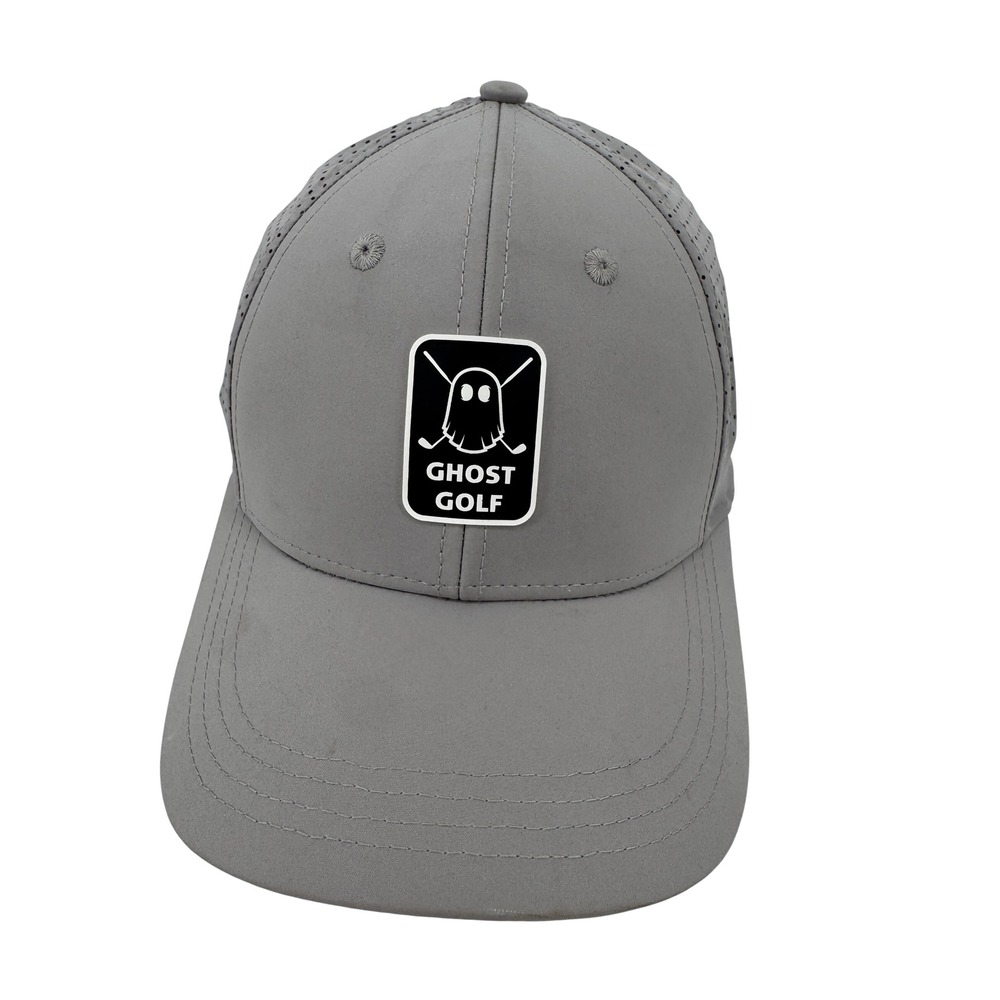 Ghost Golf Performance Snapback Hat Mens OSFM Grey Perforated Logo Cap